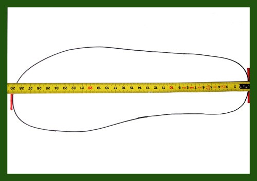 Měření velikosti nohy