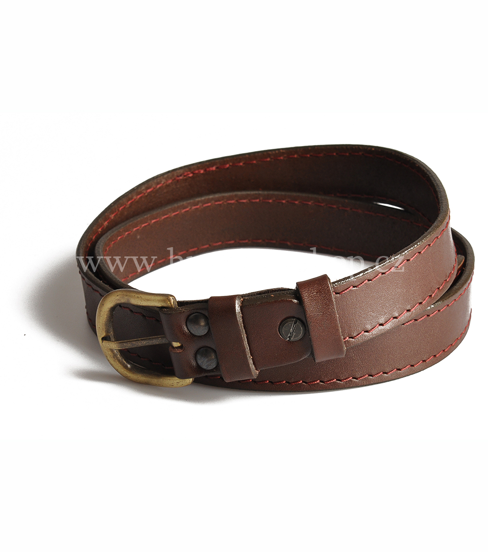 Kožený opasek 3cm, 1x prošitý