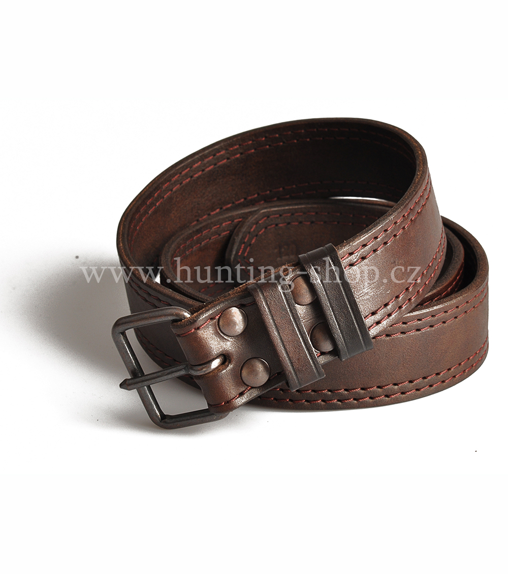 Kožený opasek 4cm/4,5mm, 2x prošitý