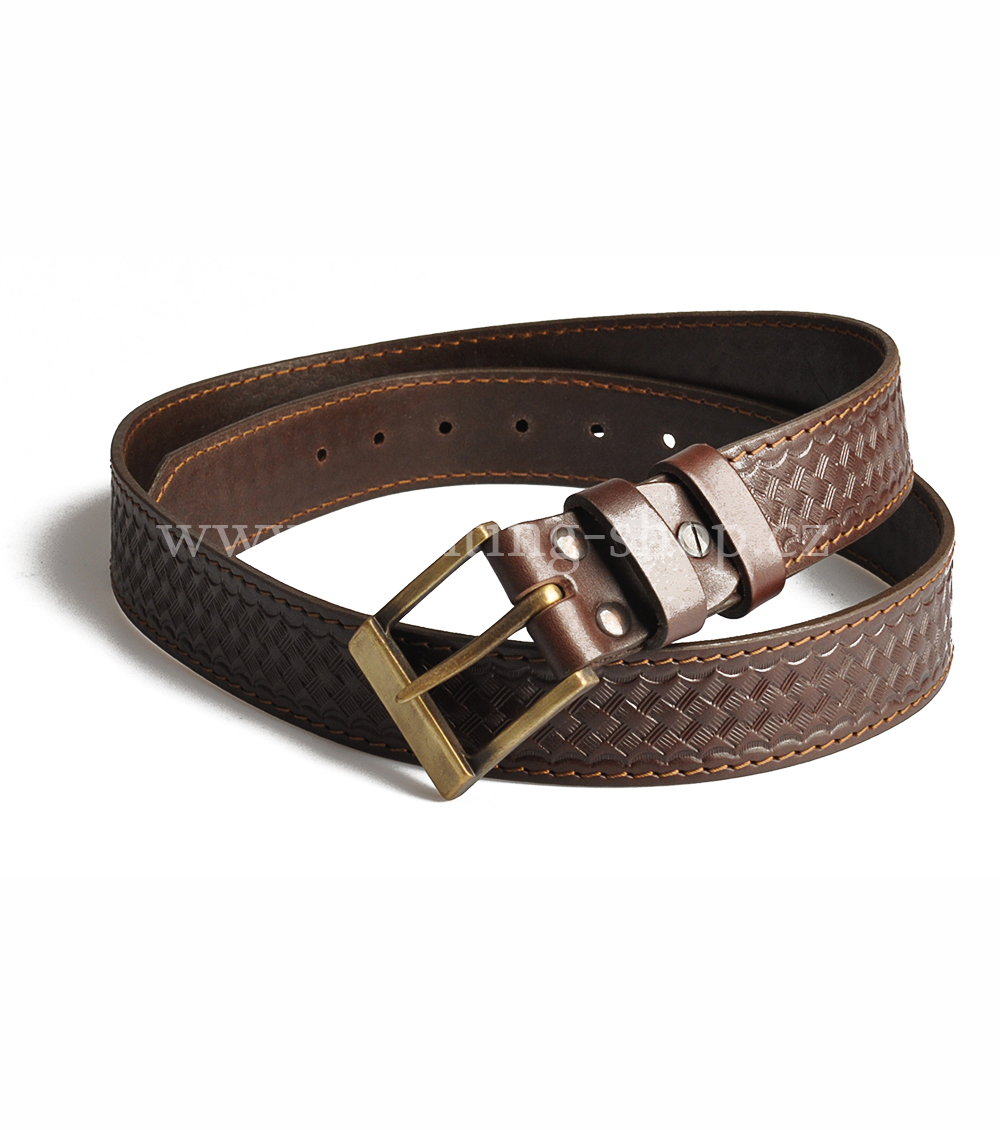 Kožený opasek 4cm, zdobený