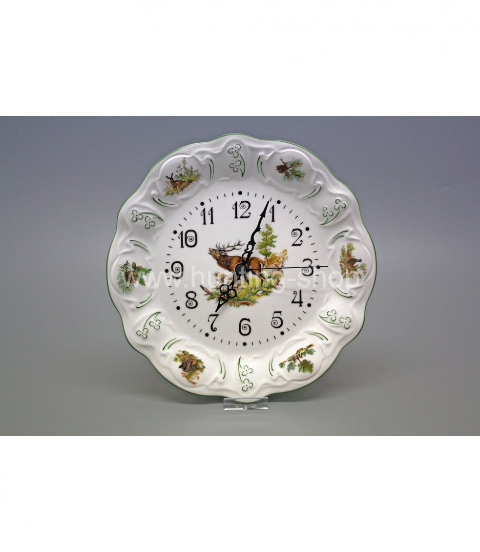 Porcelánové hodiny,motiv jelen