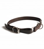 Stahovací obojek s dorazem, kůže - 50 cm, podšitý kůží